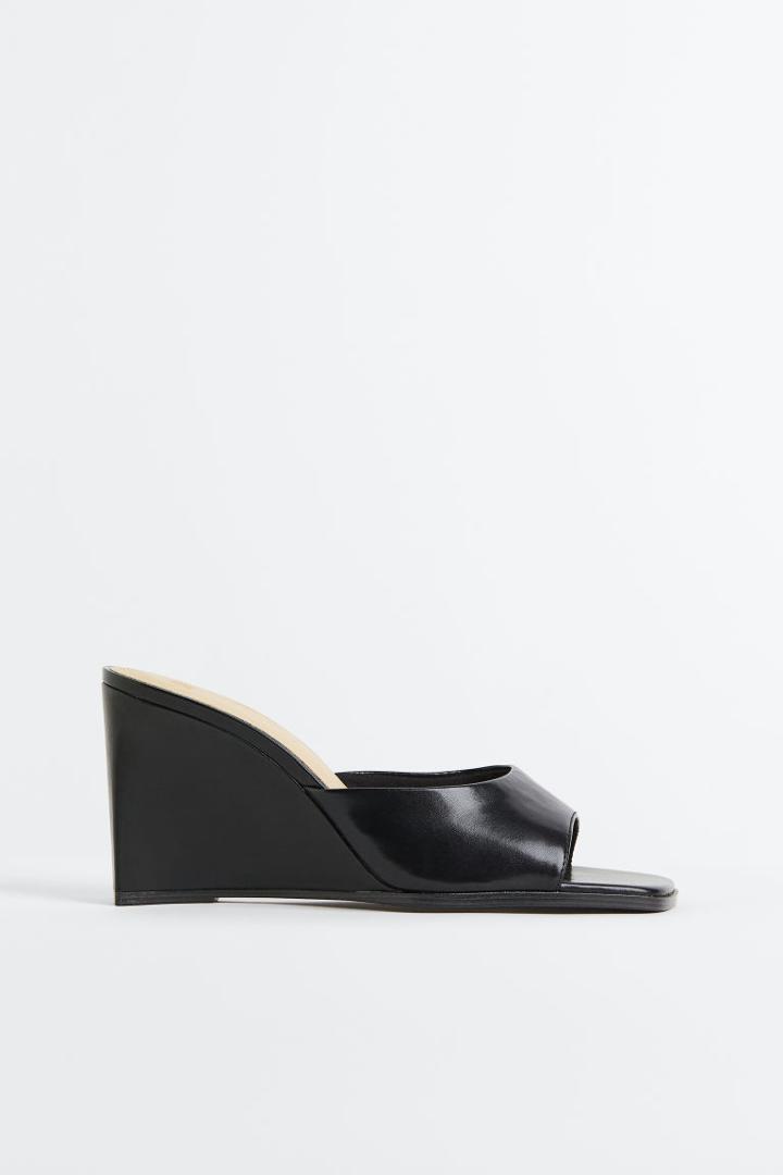 H & M - Wedge-heeled Mules - Black