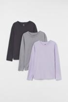 H & M - 3-pack Jersey Shirts - Purple