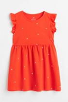 H & M - Cotton Jersey Dress - Orange