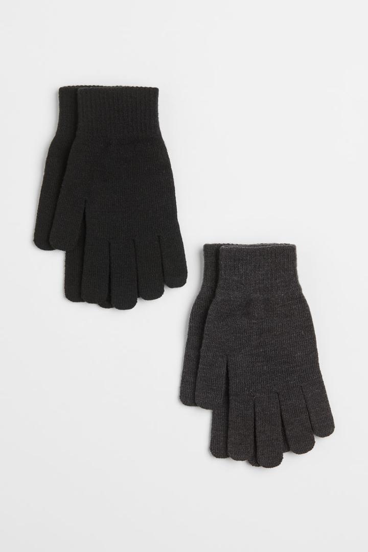 H & M - 2-pack Gloves - Black