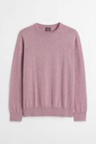 H & M - Slim Fit Fine-knit Cotton Sweater - Pink