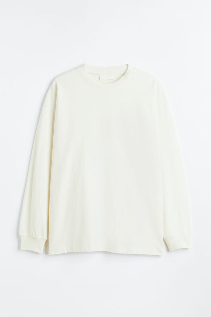 H & M - Oversized Fit Cotton Shirt - White