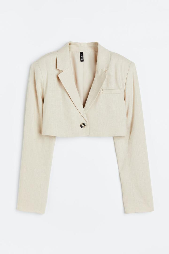 H & M - Crop Jacket - Beige