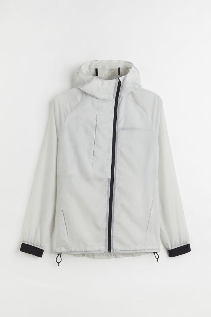 H & M - Regular Fit Water-repellent Running Jacket - Gray