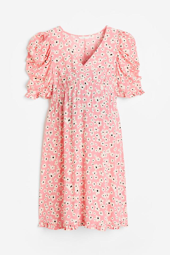 H & M - Mama Ruffle-trimmed Dress - Pink
