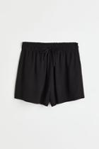H & M - Pull-on Twill Shorts - Black