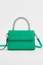 H & M - Rhinestone-handle Shoulder Bag - Green