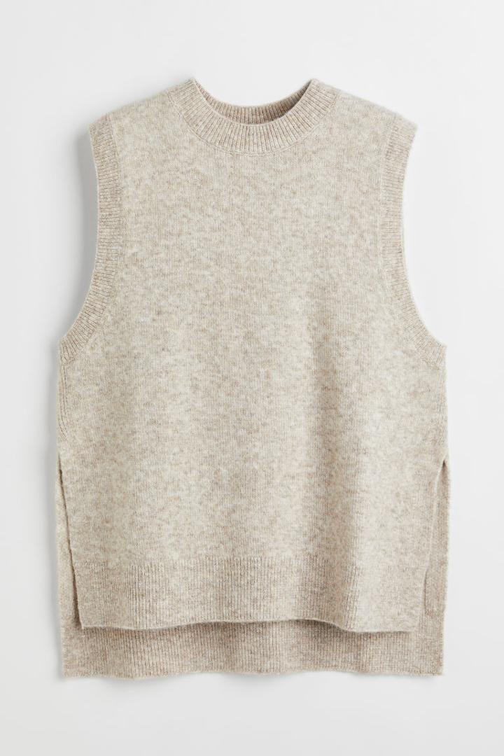H & M - Knit Sweater Vest - Brown