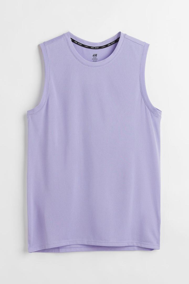 H & M - Regular Fit Running Tank Top - Purple