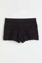 H & M - Crochet-look Shorts - Black