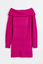 H & M - Off-the-shoulder Bodycon Dress - Pink