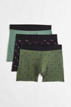 H & M - 3-pack Cotton Boxer Shorts - Green