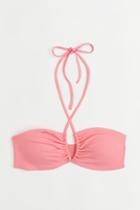 H & M - Padded Bandeau Bikini Top - Pink