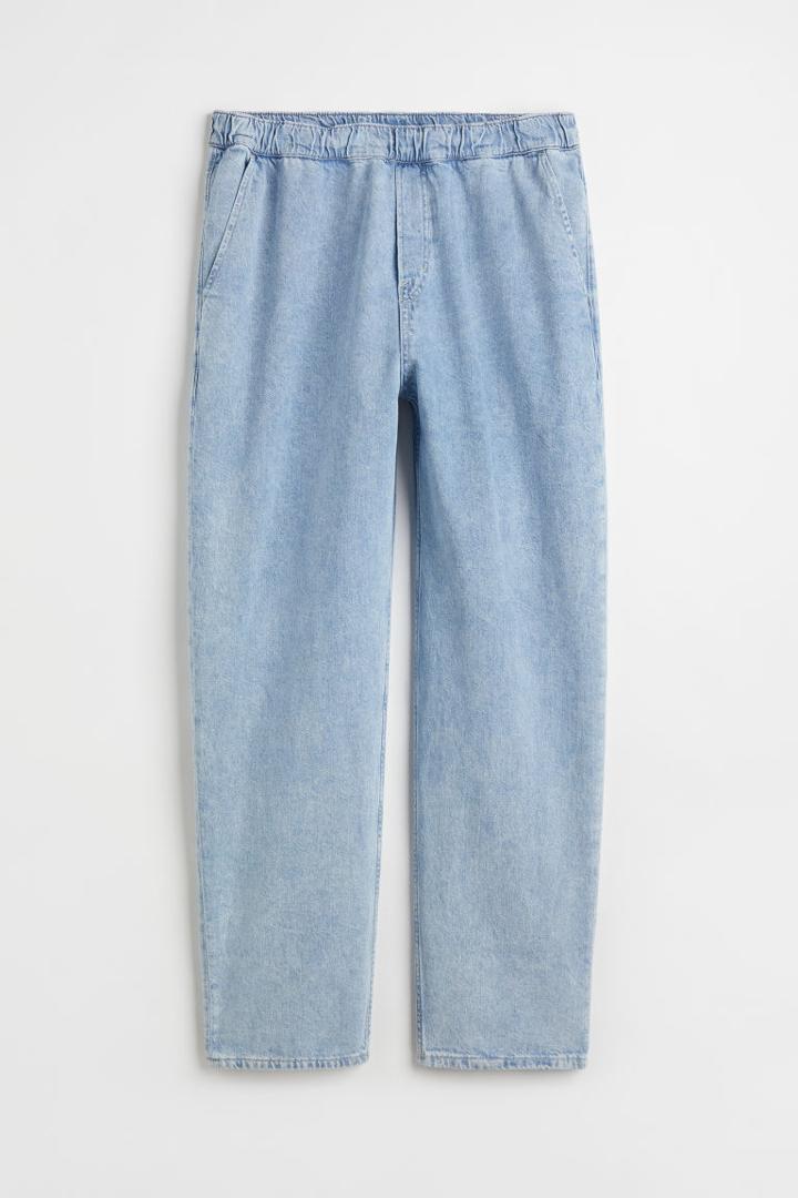 H & M - Loose Denim Joggers - Blue