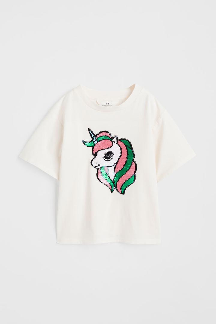 H & M - T-shirt With Motif - White
