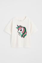 H & M - T-shirt With Motif - White