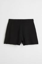 H & M - Fine-knit Shorts - Black