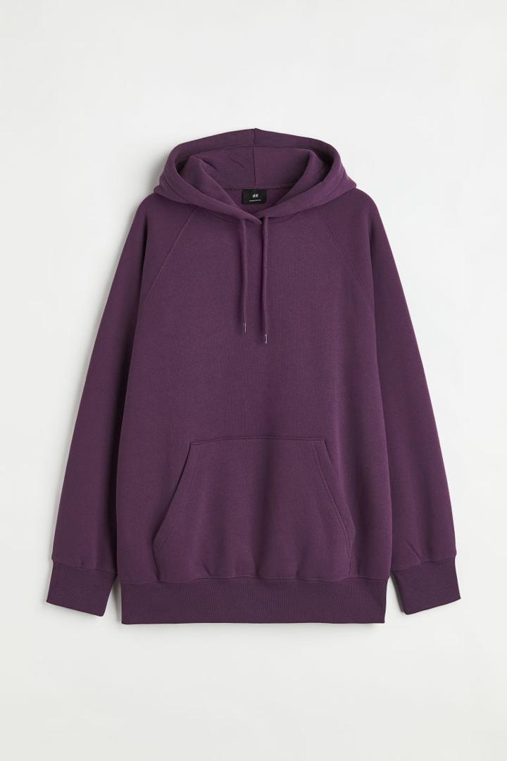 H & M - Oversized Fit Hoodie - Purple