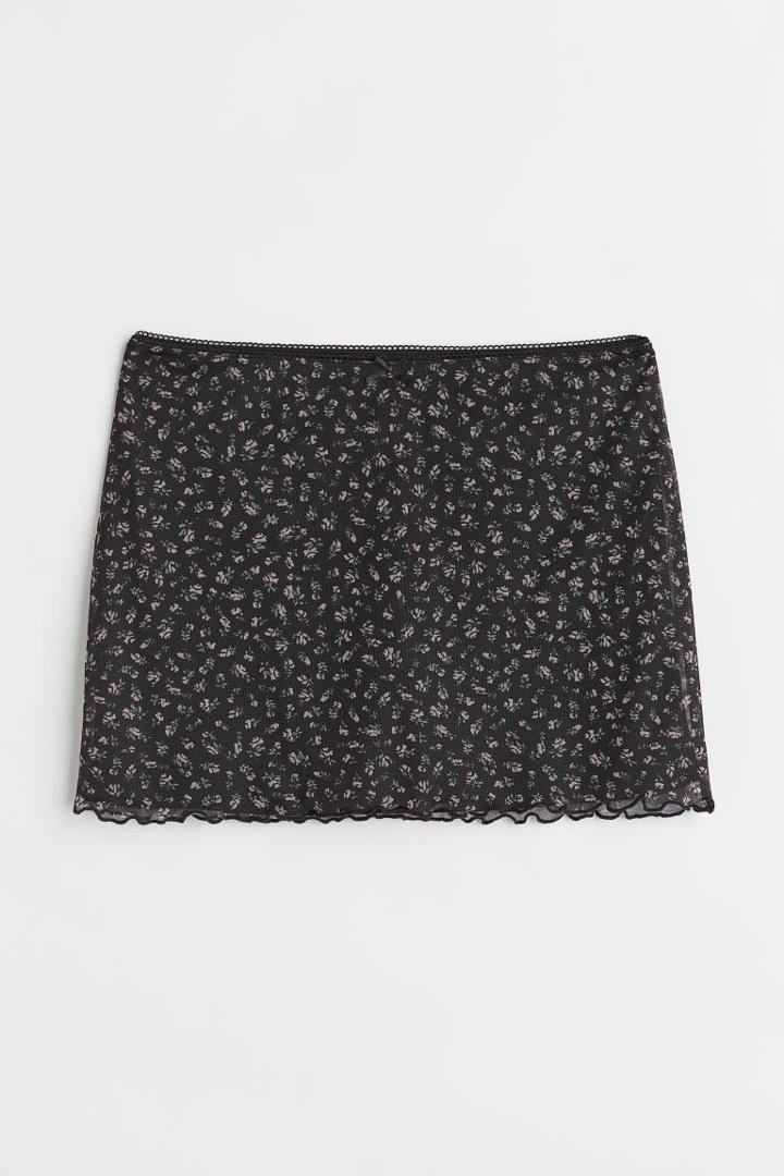 H & M - Mesh Mini Skirt - Black