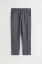 H & M - Relaxed Fit Linen-blend Joggers - Gray
