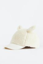 H & M - Ear-detail Pile Cap - White