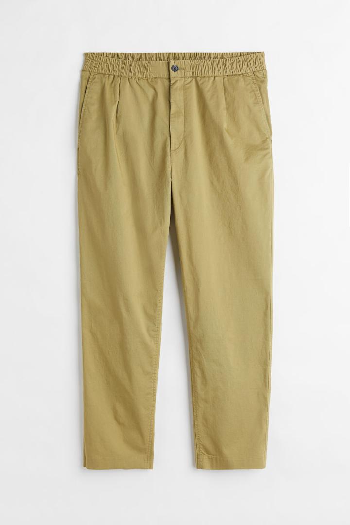 H & M - Regular Fit Crop Joggers - Yellow
