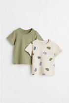 H & M - 2-pack Jersey T-shirts - Green