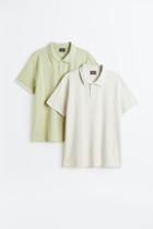 H & M - 2-pack Slim Fit Polo Shirts - Brown