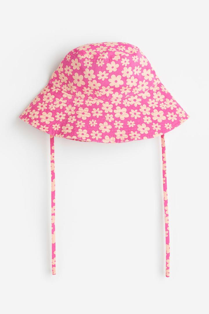 H & M - Tie-detail Sun Hat - Pink