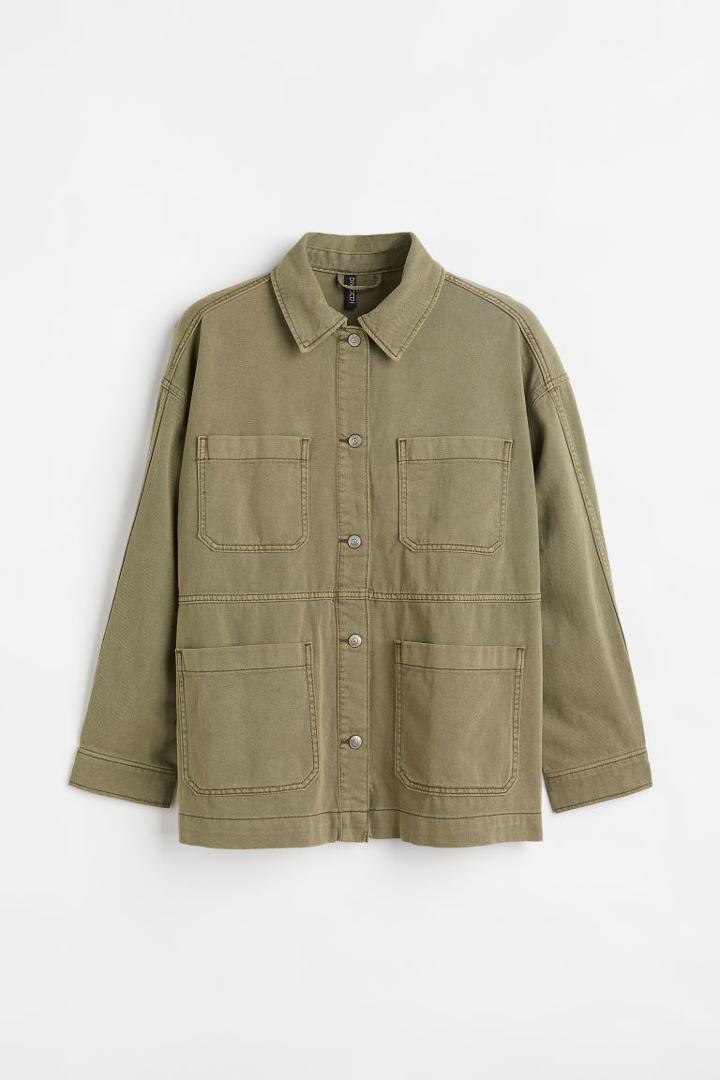H & M - H & M+ Twill Utility Jacket - Green