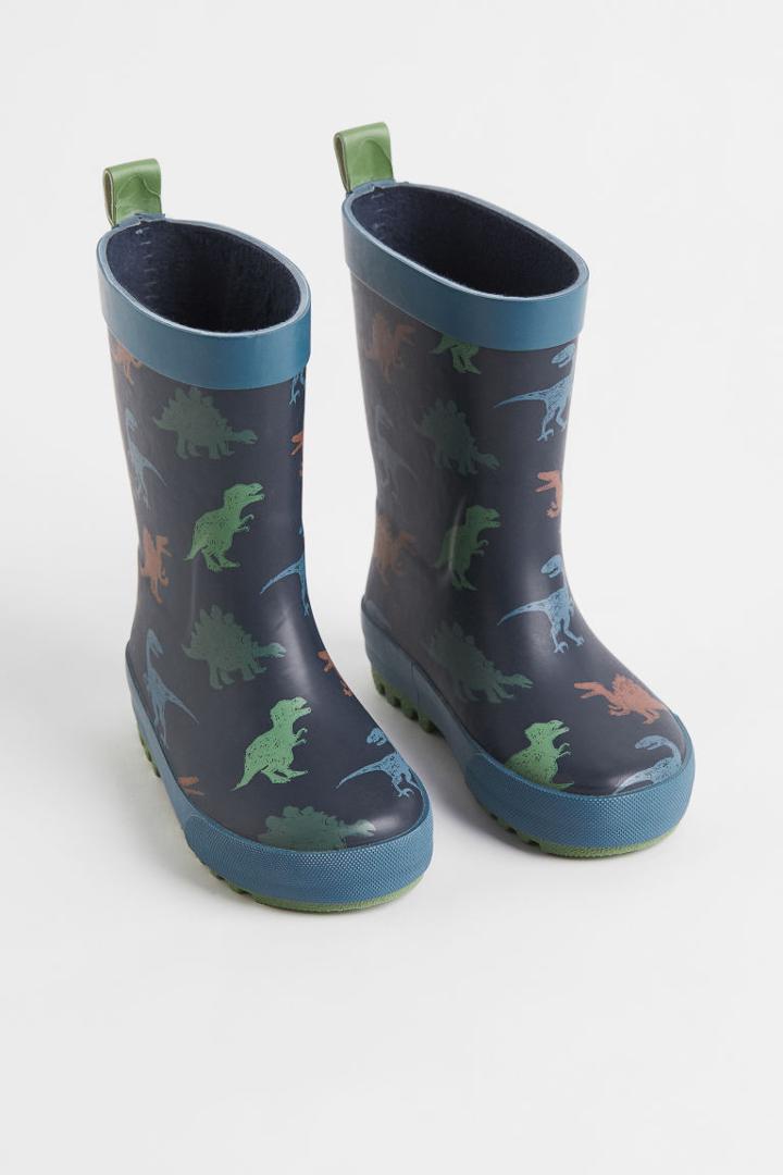 H & M - Printed Rubber Boots - Blue
