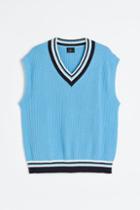 H & M - Relaxed Fit V-neck Sweater Vest - Blue