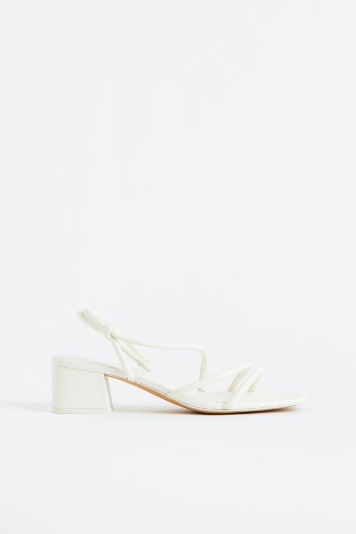 H & M - Heeled Sandals - White