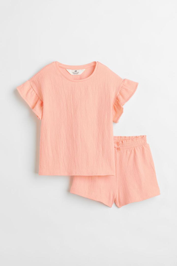 H & M - Crinkled Set - Orange