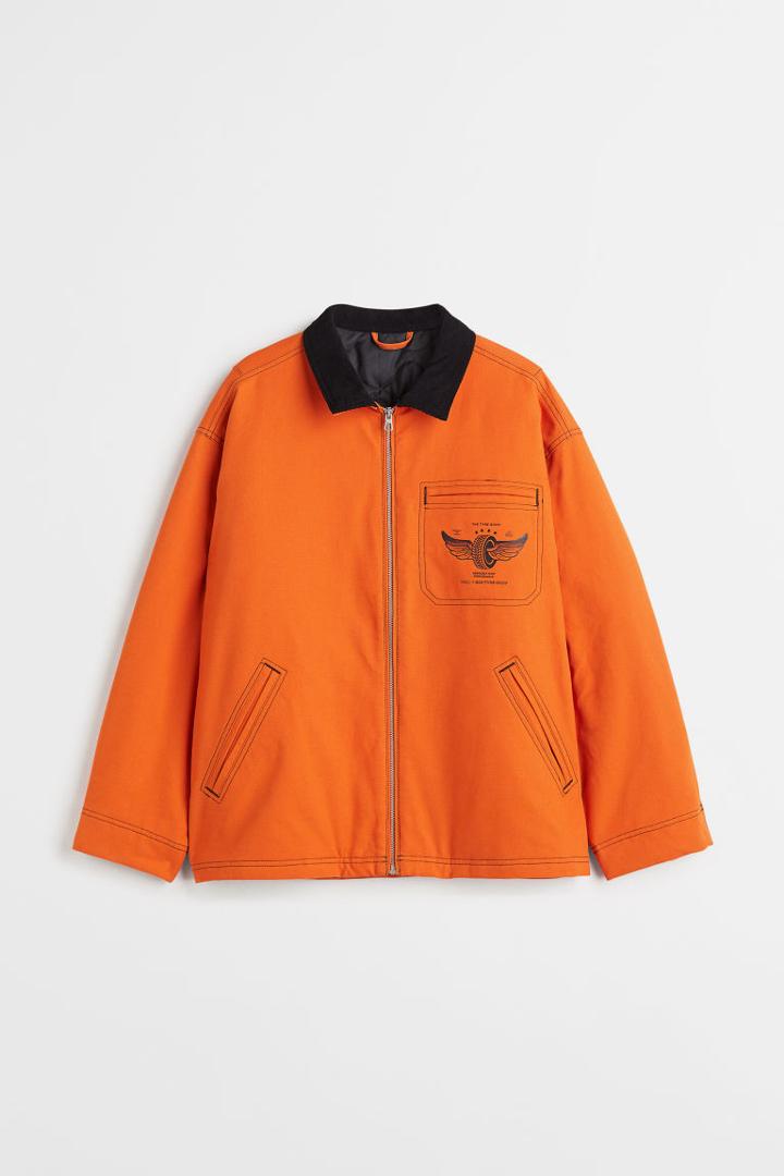 H & M - Cotton Canvas Jacket - Orange
