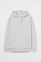 H & M - Oversized Fit Cotton Hoodie - Gray