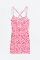 H & M - Open-backed Mesh Dress - Pink