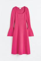 H & M - Fine-knit Dress - Pink