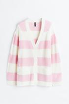 H & M - Rib-knit Cardigan - Pink