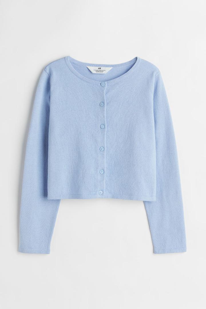 H & M - Knit Cotton Cardigan - Blue