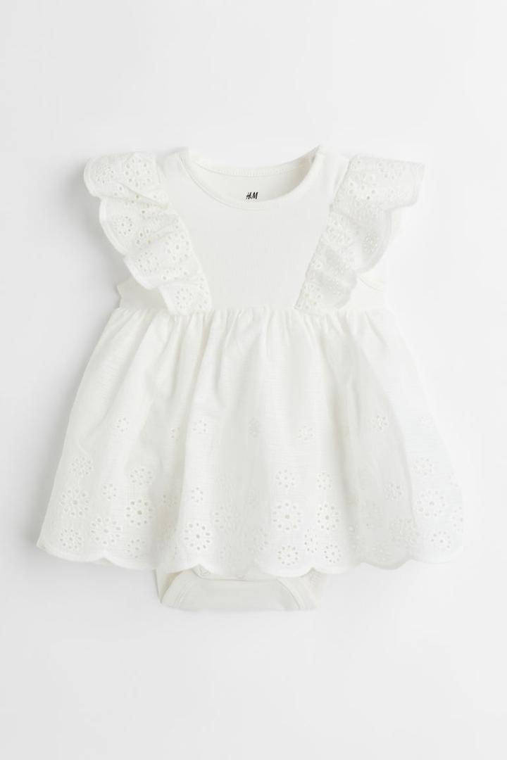 H & M - Dress With Bodysuit - White