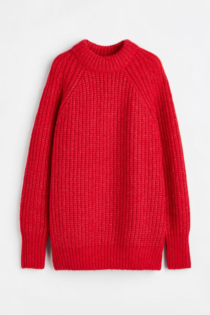 H & M - Wool-blend Rib-knit Sweater - Red
