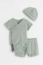 H & M - 3-piece Cotton Set - Green