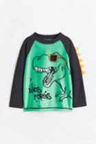 H & M - Appliqud Swim Shirt Upf 50 - Green
