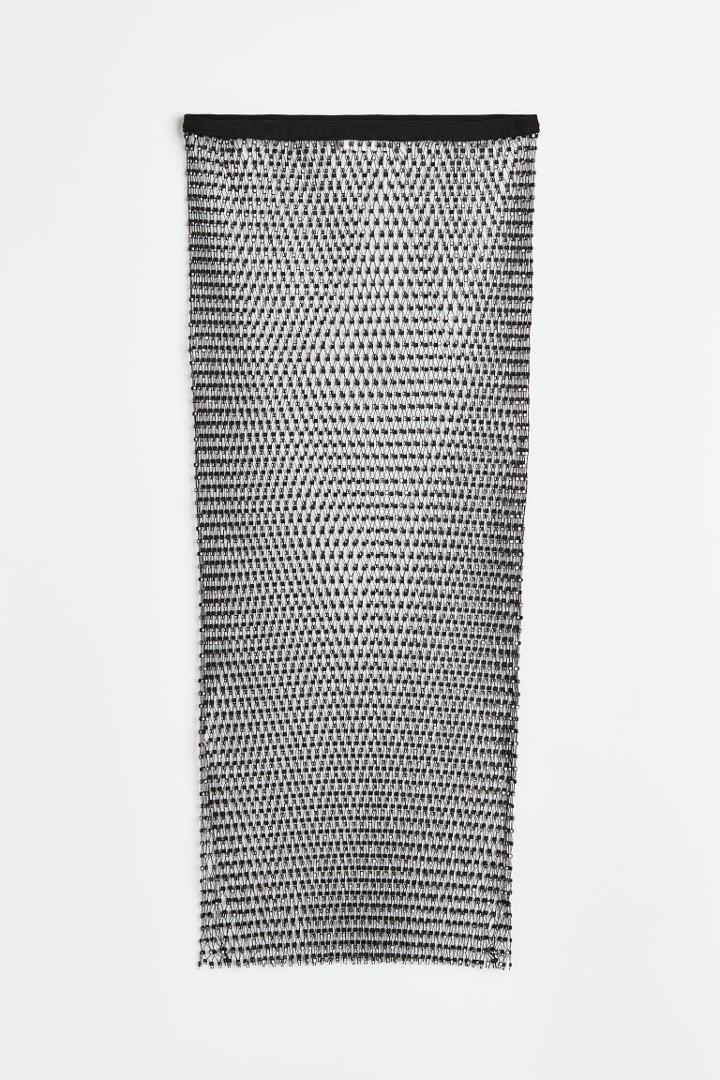 H & M - Rhinestone-embellished Fishnet Skirt - Black