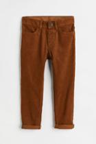 H & M - Slim Fit Corduroy Pants - Beige