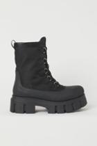 H & M - Chunky Military-style Boots - Black
