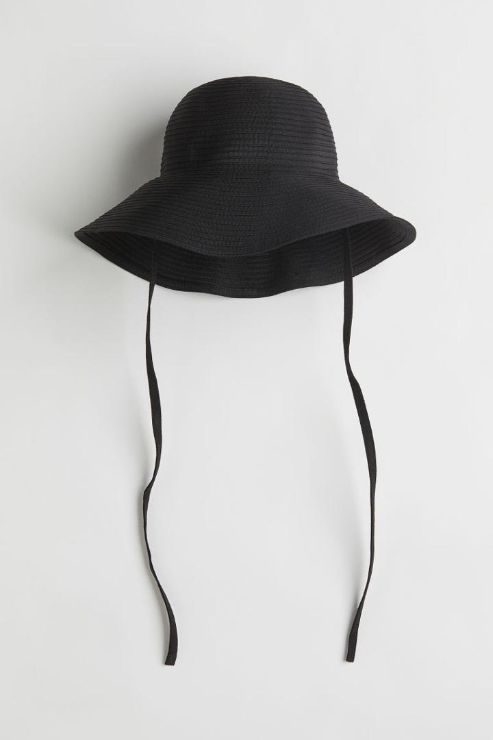 H & M - Tie-detail Sun Hat - Black