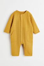 H & M - Quilted Jersey Jumpsuit - Yellow