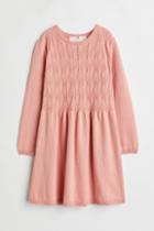 H & M - Textured-knit Dress - Pink